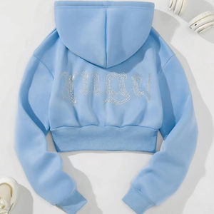 Sudadera con Capucha Unisex de Felpa Gruesa con Pedrería, Ropa Deportiva de Invierno, Sudadera Informal para Calle, Hombre y Mujer, Premium - Product Image 1