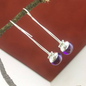 Prix de gros fait à la main Super qualité 925 boucles d'oreilles en argent Sterling Design créatif améthyste naturelle pierres précieuses mariages à la mode - Product Image 4