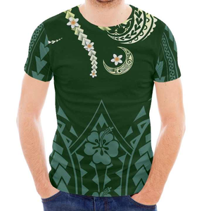 Venta caliente estilo polinesio personalizado Vintage ropa casual único tamaño grande hombres camisetas - Product Image 2