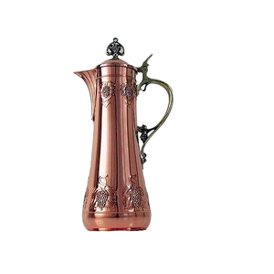 Bouilloire à thé de finition antique en cuivre pur de vente chaude avec poignée isolée Articles utilitaires de conception en relief d'aspect de qualité supérieure - Product Image 1