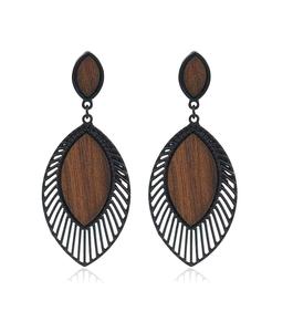 Wooden Earrings for Women - Big Round <b>Circle</b> Geometric <b>Wood</b> Drop Dangle Hook Earrings Dangle Lightweight Drop Bohemian Pendant - Product Image 1