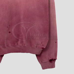 เสื้อฮู้ดดี้ผู้ชายสไตล์วินเทจฟอกสีแบบขายส่ง ทรงโอเวอร์ไซส์ สตรีทแวร์  รับสกรีนโลโก้ - Product Image 5