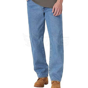 กางเกงยีนส์ทรงหลวมเอวกลางของผู้ชายผ้าแคนวาสสไตล์ออกแบบได้ตามต้องการใส่โลโก้ได้ตามต้องการ - Product Image 1