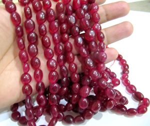 Dyed Ruby Quartz Plain Smooth Nugget Tumbled Shape 10 to 15 mm Size <b>Beads</b> Strand 15 inches long Gemstone <b>Beads</b> - Product Image 3