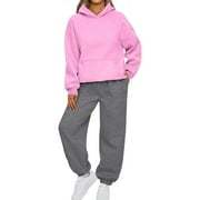 Chándal de talla grande para mujer, ropa de calle de ajuste relajado estampado con colores de contraste de hombros caídos, hecho en Pakistán - Product Image 4