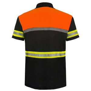 Vente en gros personnalisé léger ANSI classe 2 haute visibilité chemise de travail orange pour hommes haute sécurité visible brodée avec flash LED - Product Image 3