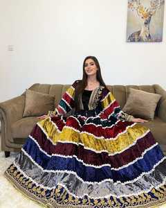 ชุดเดรส Afghan kuchi ทำมือสำหรับผู้หญิงชุดเดรสสไตล์ kuchi ชนเผ่าโบราณระบายอากาศได้ดี - Product Image 3