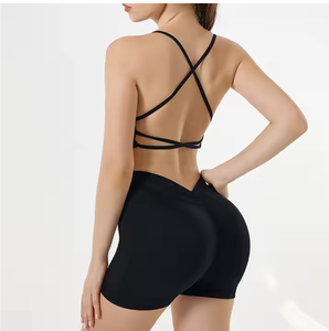 Nuevo diseño verano Mujer ropa deportiva gimnasio Fitness una pieza Sexy elegante activo monos sin mangas espalda cremallera deportes monos - Product Image 4
