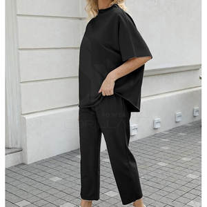 Elegante mujer verano chándal Top algodón Mujer verano chándal suave estiramiento - Product Image 4