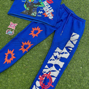 2025 respirant bleu couleur 3D bouffée impression avec capuche manches longues plus haute qualité Durable léger hommes vêtements d'extérieur survêtements - Product Image 2