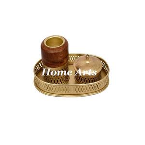 เครื่องเผาเครื่องหอม mabkhara พร้อมกล่องและถาดทำจากไม้อาหรับ - Product Image 5