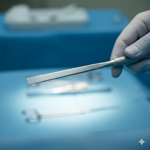 Ostéotome en acier inoxydable, burin osseux orthopédique, instruments chirurgicaux avec manche rond cannelé pour la chirurgie plastique - Product Image 2