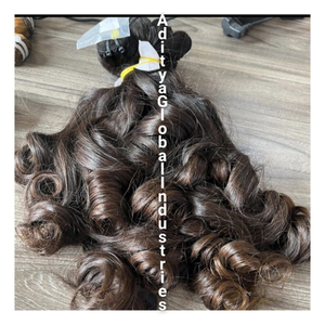 Vente chaude Bébé Bouclés 100% Naturel Indien Extensions de Cheveux Humains Fabricant Fournisseur Inde Matière Première Vague Style Bundle - Product Image 1