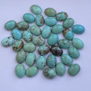 12มม. 16มม. หินธรรมชาติสีเขียวเทอร์ควอยส์เรียบทรงวงรีทรงหลวมอัญมณีพื้นเมืองหินกึ่งมีค่าท็อปอเมริกัน - Product Image 1