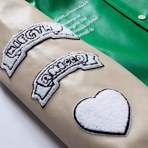 Manches en cuir personnalisées lettre homme chenille broderie baseball femmes hommes varsity veste fabrication - Product Image 6