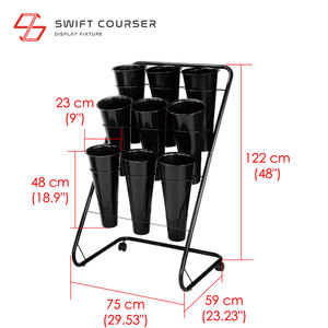 Étagère de présentation de jardin d'extérieur en plastique ABS noir pour fleurs artificielles - Product Image 4