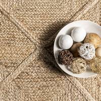 Meilleures ventes au Royaume-Uni ! Tapis rectangulaire écologique fait main en paille tressée et jute, antidérapant, réversible, adapté aux animaux domestiques, avec coussinets de protection.