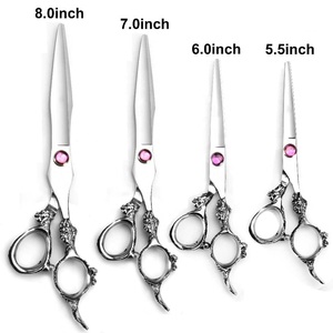 Ciseaux professionnels de coupe et d'amincissement de cheveux de poignée de dragon d'argent outil de beauté pointu d'acier inoxydable pour l'usage de salon et à la maison - Product Image 4