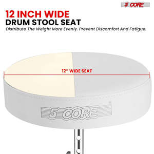 Taburete de Batería de 5 Núcleos con Asiento Acolchado de Espuma Viscoelástica de 3 Pulgadas de Grosor, Cómodo, Capacidad de 200 Libras, Ajustable - Product Image 4