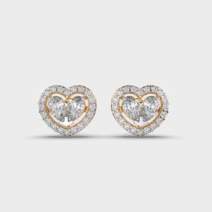 Iced Out <b>Heart</b> Shape Moissanite Diamond <b>Stud</b> <b>Earrings</b> With 925 <b>Silver</b> Double Halo Design Elegant Sparkling Love Gift - Product Image 1