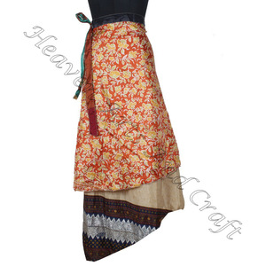 Nouveau Magic Wrap Soie Main Bloc Imprimer Wrap Jupes Boho Élégant Multi Couleur D'été Porter Confortable Mode Hippie Style Taille Libre - Product Image 2