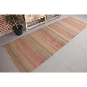 Tapis turc vintage, tapis Kilim 3,1x9,9 pieds, tapis rayé brun - Product Image 3