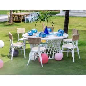 Venta al por mayor estilo nuevo lanzamiento ahorro de espacio mimbre ratán Mesa Redonda de madera para niños para la venta - Product Image 6