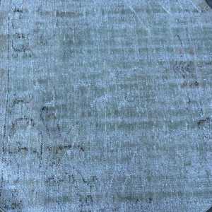 Alfombra Turca Vintage, Alfombra Decorativa de 4.3x4.3 pies, Alfombra Azul con Diseño Floral - Product Image 5