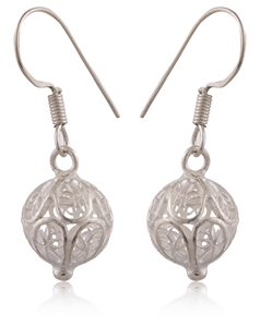 Pendientes de globos de filigrana de plata de alta calidad superventas, tachuelas de moda india de calidad con brillo brillante - Product Image 2