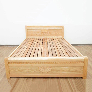 Japanese Modern 1.4m Oak Wood <b>Bed</b> Solid Beech Soft <b>Bed</b> for <b>Double</b> King Size Bedroom Home Use - Product Image 1