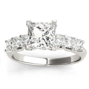 Diamond Princess Cut Bridal Set 1.30ct 18k <b>White</b> Gold Wedding <b>Ring</b> Fine Jewelry Sets - Product Image 1