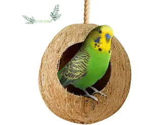 天然椰壳鸟屋/鸟屋木屋笼子喂食器玩具鹦鹉和鸟100% 高品质Eco2go越南