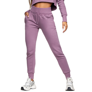 Pantalons de survêtement en coton pour femmes avec décoration en dentelle vente en gros ceinture élastique et pantalons de survêtement d'entraînement aux chevilles - Product Image 3