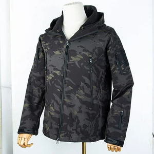 Veste tactique de chasse imperméable et coupe-vent pour homme avec col montant et logo frontal - Vêtements de sport pour la randonnée en plein air - Product Image 1