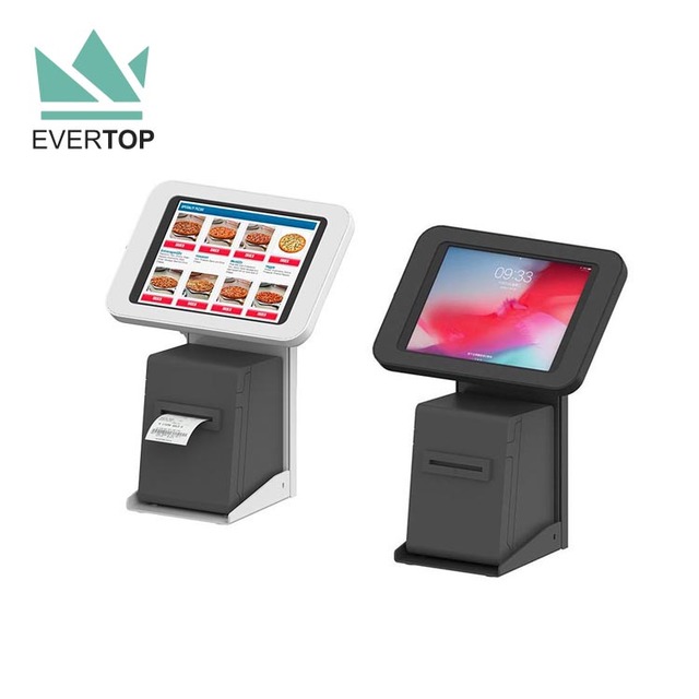 LST21-P Desktop Counter Portable for iPad Stand POS Tablet Stand Holder POS Restaurants Locking Tablet Stand With Printer Space