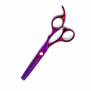 Juego de pelo morado de mano de 6 pulgadas de alta calidad, tijeras de vaciado de peluquería, tijeras de peluquería afiladas - Product Image 6