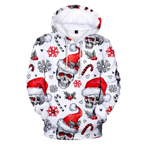 100% algodón manga larga moda Hip Hop Unisex rojo pulóver Navidad Otoño Invierno polar sudaderas con capucha - Product Image 2