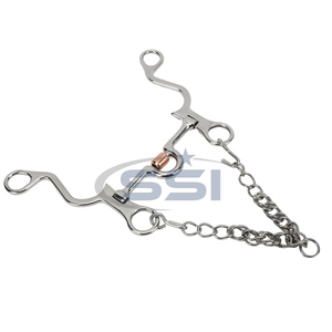 Carved Stainless Steel Pelham Bit with Copper Inlay Customizable Color Design & Logo Exquisite Equestrian Performance Bit - Product Image 1