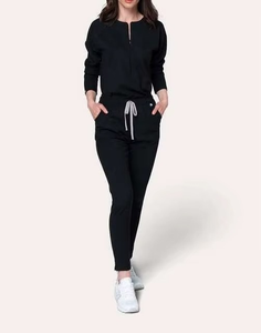 Ensemble de blouses médicales zippées pour femmes, faible MOQ, chemise d'infirmière douce, pantalon flexible de qualité supérieure, usage quotidien à l'hôpital, séchage rapide - Product Image 6