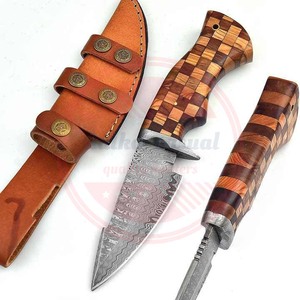 Vente chaude Damas Skinner Couteau Lame Fixe Chasse Et Survie couteau extérieur Couteau Avec Manche En Bois - Product Image 5