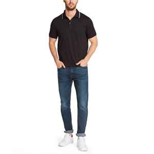 Camiseta Polo Personalizada de Alta Calidad con Logotipo Impreso en Blanco y Negro, 100% Algodón, Camiseta Polo Deportiva para Hombre - Product Image 2