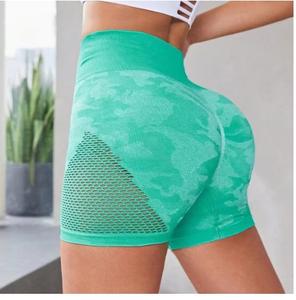 Pantalones cortos de Yoga de secado rápido de cintura alta para mujer, pantalones cortos informales con patrón sólido, novedad - Product Image 2