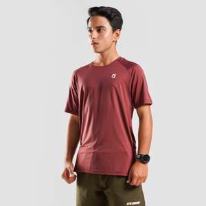 T-shirt en maille respirante pour jeunes, élégant, couleur bordeaux, 100 % polyester, fil teint léger avec impression sérigraphiée à motif unique - Product Image 3