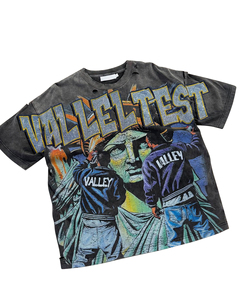 เสื้อยืดผ้าฝ้าย100% ไหล่โอเวอร์ไซส์สำหรับผู้ชายเสื้อยืดพิมพ์โลโก้หรูหรา - Product Image 1