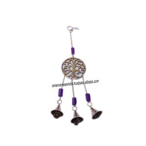 กระดิ่งลมต้นไม้ตกแต่งพร้อมกระดิ่งและลูกปัดสีม่วงสำหรับทางเข้า,ห้องนอน,ระเบียง - Product Image 1