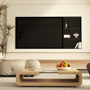 Mueble de <span class=keywords><strong>TV</strong></span> Moderno de Diseño Modular de Aluminio de Lujo, Estilo Abierto, con LED Oculto y <span class=keywords><strong>TV</strong></span> Integrada - Product Image 1