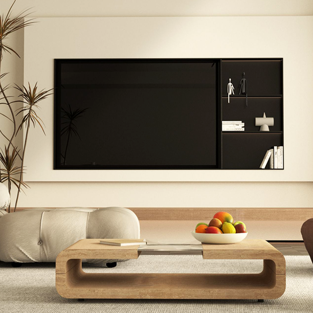 Latest Luxury Aluminum Modular Design Storage Modern Open Style LED Hidden Tv Cabinet With Built-In TV