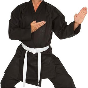 Uniformes de karaté noirs pour hommes et femmes à la mode et pratiques parfaits pour tous les niveaux de formation fabriqués par l'industrie Unbridleds - Product Image 2