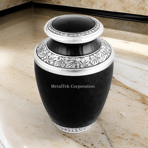 Urnas de cremación negras para cenizas de recuerdo para adultos, tamaño Extra grande, diseño tallado a mano, colores personalizados, tarros funerarios de estilo americano - Product Image 1