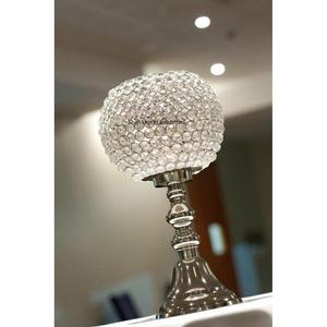 Elegante BOLA DE Metal y cristal, centro de mesa plateado para boda, decoración navideña, soporte de vela votiva - Product Image 2